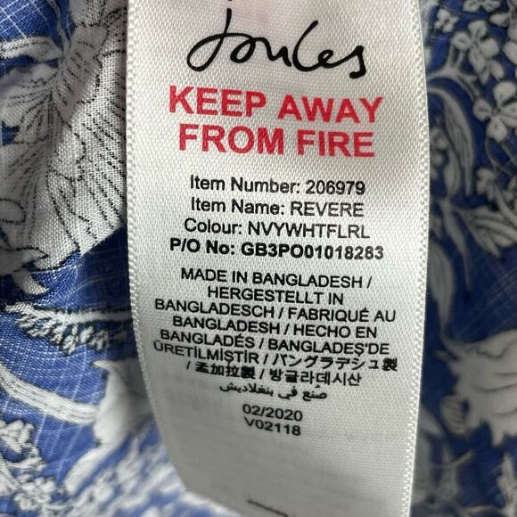 Joules Time to Unwind Men's Shirt Short Sleeves Button Up Blue White Floral XXL - Picture 6 of 8